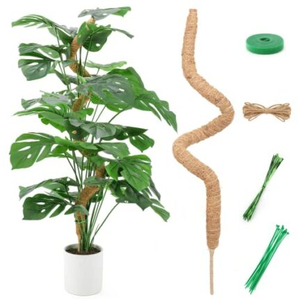 Moss Pole, zerotop Moss Pole for Cheese Plant, Bendable Plant Supports, Moss Pole for Monstera, 45''Coco Coir Pole Plant Support, Plant Pole Mons