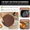 4 Pack Air Fryer Silicone Liners Pot for 3 to 5QT, Air Fryer Silicone Basket Bowl, Replacement of Flammable Parchment Paper, Reusable Baking Tray