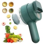 4 in 1 Handheld Electric Vegetable Cutter Set, Multifunction Portable Cordless Mini Food Chopper for Garlic, Onion, Veggie, Food Processor for Pe