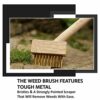Wire Brush Patio Cleaner Garden Brush Weed Remover Tool For Block Paving Long Handle Wire Broom For Cleaning Grout Removing Weeds Moss And Un Wan