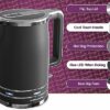 Andrew James Electric Kettle, Matte Black, Fast Boiling, Cordless, Large 1.7L Jug, 3000W, Reusable Filter, Quiet Dry Boil Protection, Modern, Com