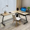Corner Desk Office Desk, L-Shaped Work Desk Large Computer Desk PC Laptop Study Gaming Table Workstation for Home Office,B