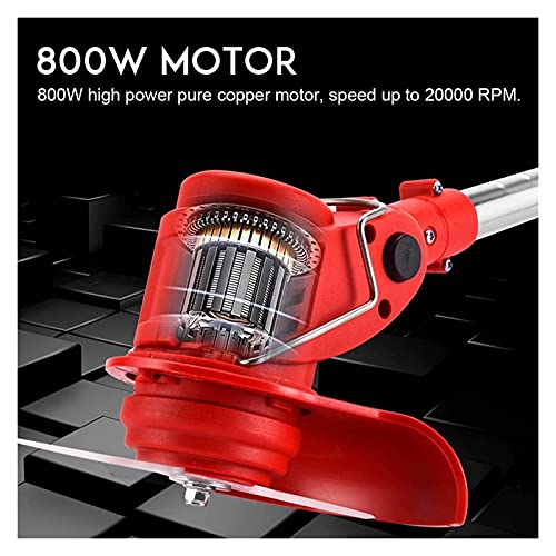 FSCLJ Electric Grass Trimmer, Weed Whacker Cordless Edger Lawn Tool, Cordless Lawn Mower Lightweight Garden Electric Strimmer with Battery & Char