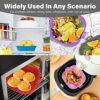 ZHONYEE 2 Pack Square Air Fryer Silicone Liners, Reusable Heat-Resistant and Food Safe Air Fryer Accessories, Easy Cleaning, Top 8.6 Inch Bottom