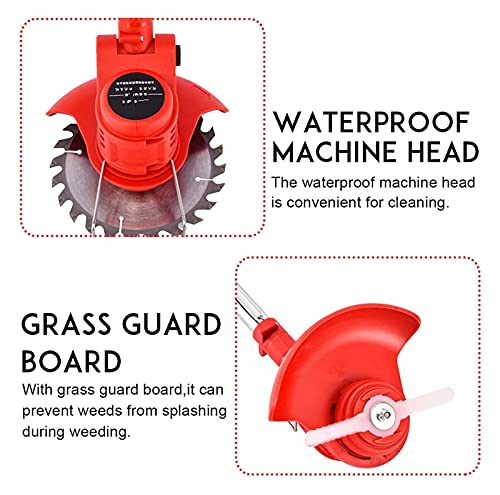 FSCLJ Electric Grass Trimmer, Weed Whacker Cordless Edger Lawn Tool, Cordless Lawn Mower Lightweight Garden Electric Strimmer with Battery & Char