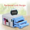 WAOBE 3 Closed Drawer Desk Storage Combination Lock Innovative With Drawer Desktop Organizer Home Office Archive Filing Cabinet For Documents, Pa