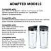 SLHOWOW 2-Pack 16oz/450ml Cup with Sip & Seal Lid,Blender Replacement Parts Compatible with Nutri Ninja 700w/1200w/1500w Series