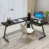 Corner Desk Office Desk, L-Shaped Work Desk Large Computer Desk PC Laptop Study Gaming Table Workstation for Home Office,B