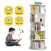 foriy 5 Tier Rotating Bookshelf High-Density Bookcase Modern 360° Tall Book Shelf Storage Display Rack Floor Standing Shelves with Baffle for Hom