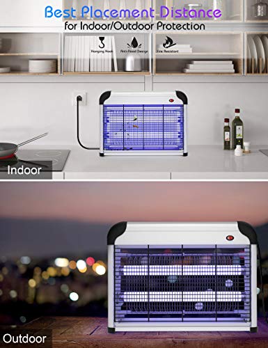 DJROLL Fly Insect Killer Electric Fly Trap Zapper 20W Electronic Indoor Bug Zapper Mosquito Killer for Home Garden Commercial Use