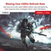 Z-Edge 24.5" Gaming Monitor, Z-Edge UG25I FHD 1920x1080 240Hz Gaming Monitor, 1ms Frameless LED, AMD Freesync Premium Display Port HDMI Built-in