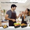 2PCS Foldable Silicone Liners for Ninja Dual Air Fryer AF400UK & Tower T17088, Tuuyee 7.87inch Silicone Air Fryer Pot Basket, Ninja Dual Air Frye