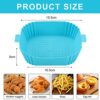 2 Piece Square Air Fryer Liners, 7.8" Air Fryer Silicone Basket, Reusable, Baking Mold, Replacement Baking Pan, for Air Fryer, Oven, Microwave (B