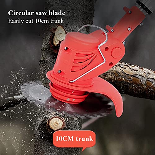 FSCLJ Electric Cordless Grass Trimmer Lawn Mower 21v 2000mah Lithium-ion Portable Cordless Grass Brush Cutter Trimming Garden Tools (Complete Acc