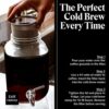 Willow & Everett Cold Brew Maker - Iced Coffee Makers - Glass Mason Jar w/Stainless Steel Spout - Removable Filter - Airtight Jug w/Tap - Approx
