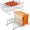 2Pcs Air Fryer Rack, Air Fryer Rack Compatible for Ninja Dual Air Fryer Multipurpose Air Fryer Accessories Stainless Steel Dual Air Fryer Rack wi
