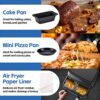 12 PCS Dual Air Fryer Accessories Including Pizza Pan,Stainless Steel Holder & Skewer Rack,Egg Bites Mold,Food Tong,etc.for Ninja Foodi AF300UK,A
