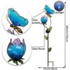 TERESA'S COLLECTIONS Garden Ornaments Outdoor for Garden Gifts, 106cm Metal Butterfly Tulip Solar Stake Lights, Waterproof Flower and Animal Sola