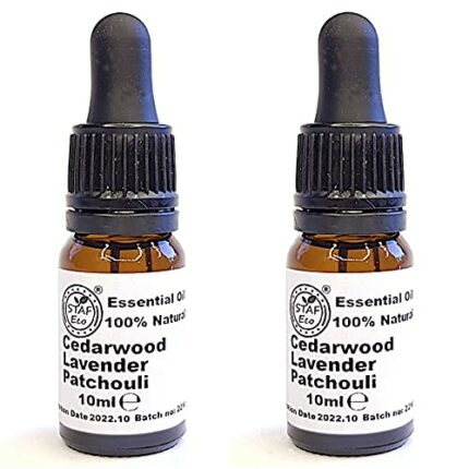 STAFECO® Natural Moth Repellent Oil Lavender Cedar Patchouli Cedarwood for Wardobe Protection 2 pcs X 10ml