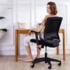 WALNUT Furniture Mid-Back Black Mesh Executive Swivel Ergonomic Office Chair with Back Angle Adjustment (Color : A)