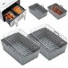 2Pcs Silicone Pot Double Air Fryer Liners Basket, Rack Accessories for Ninjas Dual Air Fryer, Oven, and Microwave