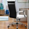 LEIGE Faux Leather Lift Swivel Office Conference Gaming Desk Chair Executive Conference Task Chair with Arms (Color : Argento, Size : Light Grey)