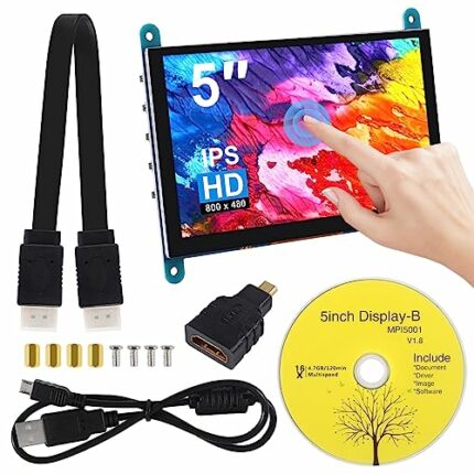 XIITIA 5 Inch IPS Touch Screen Display 800×480 Capacitive Screen HDMI HD Screen Full View Color LCD Liquid Crystal Screen for Windows 10 8 7, BB