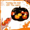 12PCS Halloween Pumpkin Tealights Candles LED Tea Light Flame Lamp Fireless Candles Lamp Pumpkin Spider Web Halloween Lights for Halloween Christ