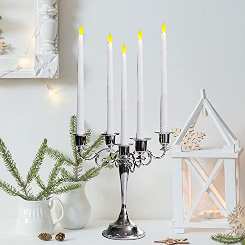 LACGO 25 cm Long LED Flameless Taper Candle Battery Operated Flickering Taper Candle Electric Long Candle Stick for Home, Restaurant, Wedding, Di