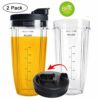24OZ Cup for Compatible with Nutri Ninja Blender Replacement Parts with Spout Lids for Compatible with Nutri Ninja Blenders 900W BL450 and 1000W