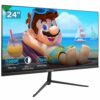ZFTVNIE 24 inch Computer Monitor Full HD 1920 x 1080P Monitor Frameless IPS Computer Screen 75Hz HDMI VGA Ports VESA Mountable, Monitor for PC PS