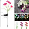 Amzxart Solar Lights Outdoor Garden, 4 Pack Garden Lights with 16 Bigger Lily Flowers, Multi-Color Changing LED Outdoor Solar Lights Waterproof f
