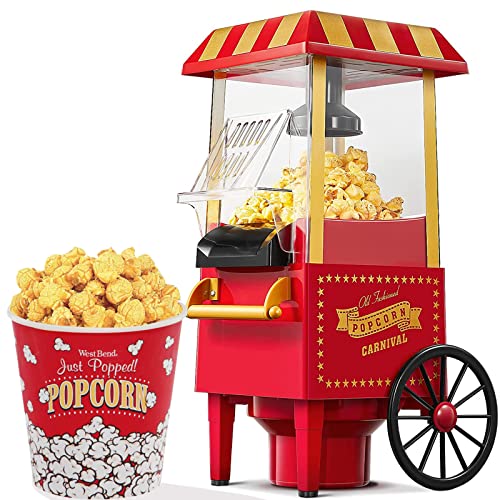 Popcorn Maker 1200W, Home Hot Air Popcorn Machine, Healthy & Fat-Free, Easy to Clean & Use, Best Theater Popcorn Popper for Movie Night,Parties,
