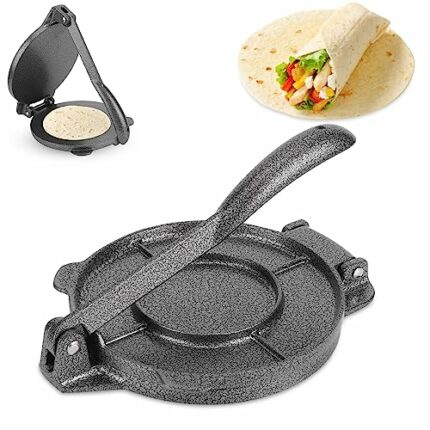 6.5in Tortilla Press, Cast Iron Roti Tortillas Maker Dough Pressing Machine with Foldable Handle for Home Kitchen