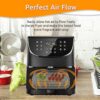 3-Layer Square Air Fryer Rack Including 4 Heighten Feet and Clip,Square Air Fryer Accessories,Compatible with Ninja Speedi COSORI 5.5L Instant Vo