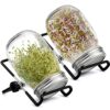 2pcs Sprouting Seeds Jar Kit 16oz with Premium Stainless Steel Lid and Strainer Germination Glass for Sprouts and Sprout Growing