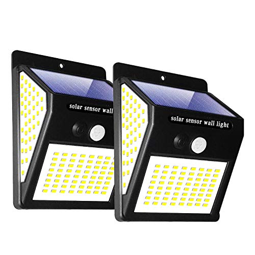 Gute Upgraded Solar Lights Outdoor,144 LED Solar Wall Lights Outdoor,IP65 Waterproof Solar Motion Sensor Security Lights With120°Wide Solar Power