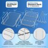 Your's Bath 2Pcs Air Fryer Rack for Double Basket Air Fryers 304 Stainless Steel Grilling Rack Air Fryer Accessories Cooking Rack for Oven Microw