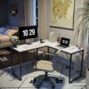 CubiCubi L Shaped Desk, 50.4 Inch Computer Corner Desk, Modern Home Office Study Writing Workstation, Space-Saving, Easy to Assemble, White