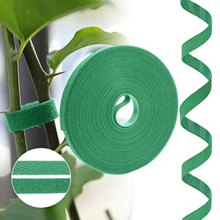 Uraqt Plant Ties Velcro 10 m Green Resealable Plant Tape Double-Sided Support Ties 10 mm Self-Adhesive Trellis Multi-Purpose Plant Ties Weatherpr
