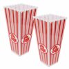 SUL Plastic Red & White Striped Classic Popcorn Holder for Movie Night Candy Container, Sweets Food Snacks Holders, Birthday Sleepover Party Trea