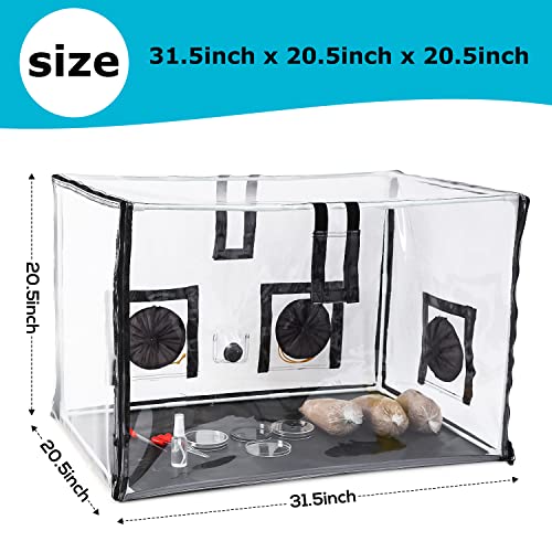 MCCKLE Large Still Air Box Mushroom Mycology Fume Hood Propagation StationsGrow Kit Mushroom Grow Bags (31.5 * 20.5 * 20.5inch) Monotub Kit Mushr