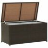 LUKEO Garden Storage Box Resin Weave 100x50x50cm Brown Designed with A Spacious Trunk Made From A Coated Steel Frame