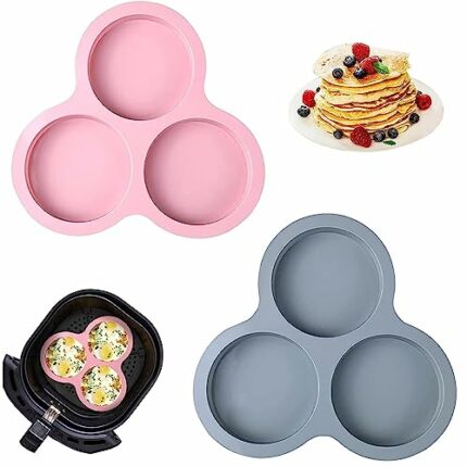 2Pcs Air Fryer Egg Mould, Silicone Muffin Trays Baking, Air Fryer Accessories, Silicone Moulds for Baking Cupcake Cases, for Making Muffin Cakes