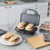 Salter EK2143 3-in-1 Snack Maker - Deep Fill Waffle Iron, Sandwich Panini Press & Toastie Maker, Interchangeable Non-Stick Plates, 900W, Indicato