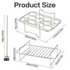 2Pcs Air Fryer Rack Compatible with Ninja Food Dual Zone Air Fryer [AF300UK] [AF400UK] 2 Drawers, 304 Stainless Steel Dual Air Fryer Accessories,