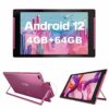 10.1 inch Tablet,Android 12 Tablets with Stand, 4GB RAM 64GB ROM (512GB Expandable Storage), 6000mAh Battery, HD IPS Screen, 2MP Front+8MP Rear C