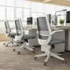 FGHOEV Ergonomic Office Chair Mid-Back Home Desk Chair with Lumbar Support Small Mesh Computer Chair