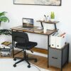 WALNUT Computer Desk Writing Workstation W/Movable Storage Rack & Shelf For Home Office