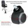 Finer Durable Rubber 360 Degree Swivel Wheels Rolling Casters Home Office Computer Chair